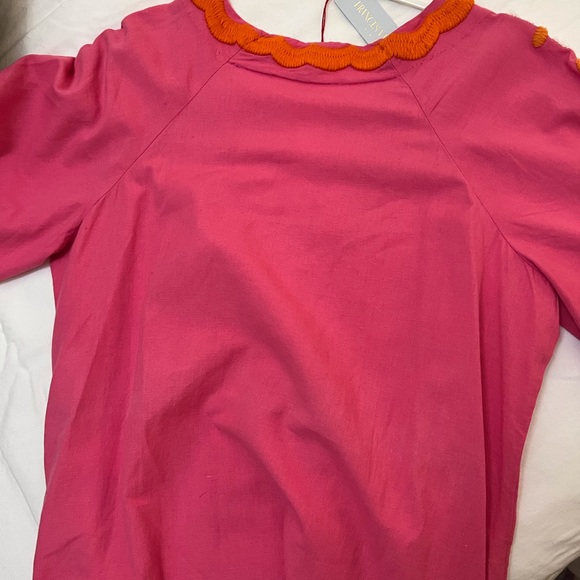 FRANCES VALENTINE Peacock Caftan NWT size 6 pink/coral $600 - Picture 7 of 9